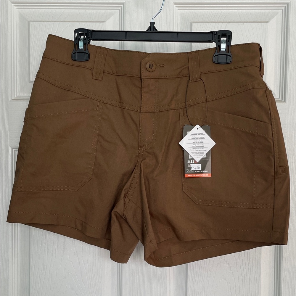 5.11 Tactical Women’s Cargo Shorts Brown Size 10 NWT Utility Hiking Outdoor